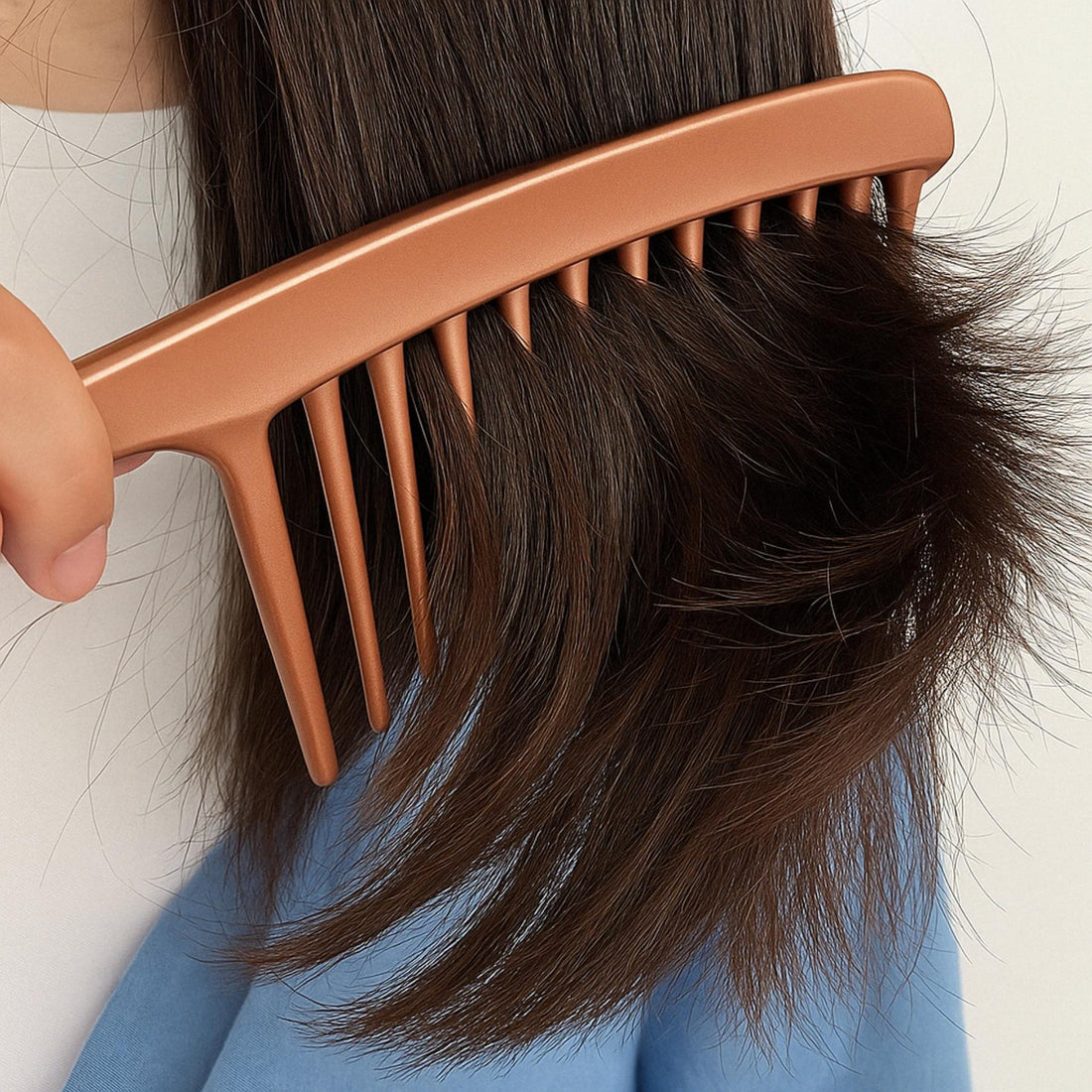Peigne Larges Dents Satiné – Démêlage Doux &amp; Élégant