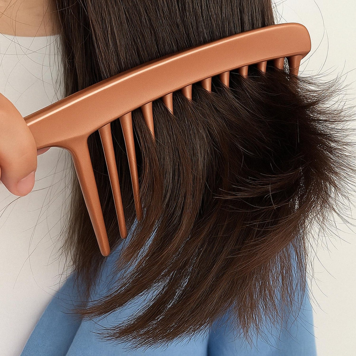 Peigne Larges Dents Satiné – Démêlage Doux &amp; Élégant